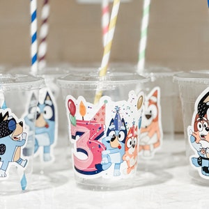 Bluey Birthday Cups, Bluey Party Cups, Bluey Birthday Supplies, Bluey Theme  Party, Bluey Party Favors, Disposable Kids Cups, Kids Party Cups 