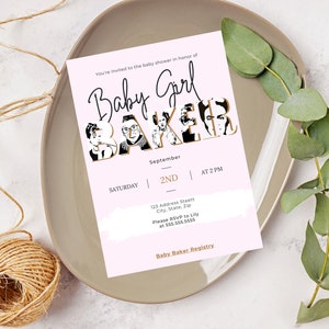 Girl Power Baby Shower Invite: Influential Women Design (Digital File)