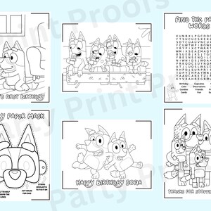 Bluey and Bingo Coloring Pages | Birthday Party Favors | Kids' Activity ...