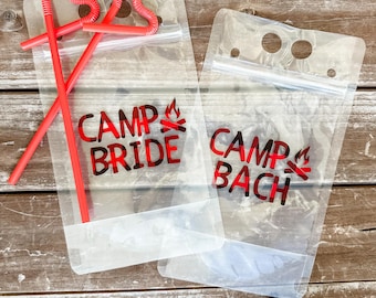 Camp Bachelorette Drink Pouch: Custom Cabin Crew Party Favor