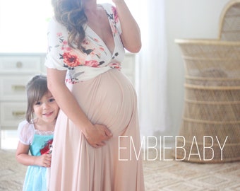 Maternity dress for photo shoot bridesmaids dress baby shower dress / maternity gown- the full wrap dress