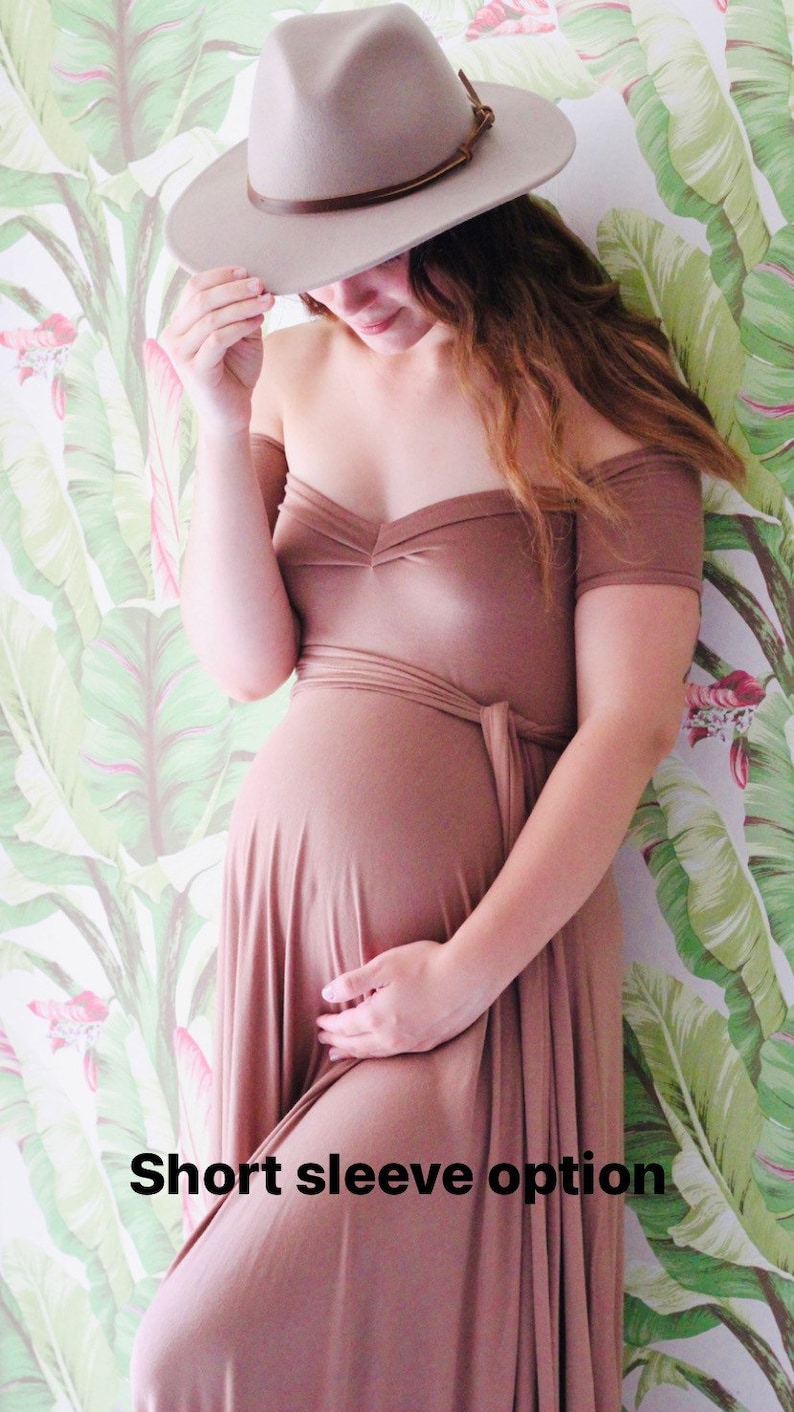 Maternity dress for photo shoot long sleeve bohemian sweetheart image 4