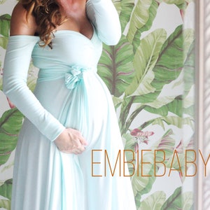 Baby shower dress/ sweetheart Maternity dress for photo shoot- babydoll sweetheart with long sleeves