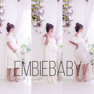 Maternity dress for photo shoot baby shower maternity gown the lace wrap babydoll image 7