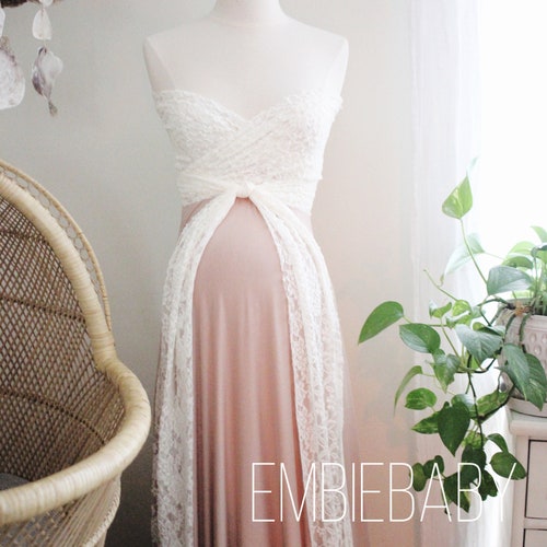 Maternity Dresswedding Dress the Wrap With Lace Etsy