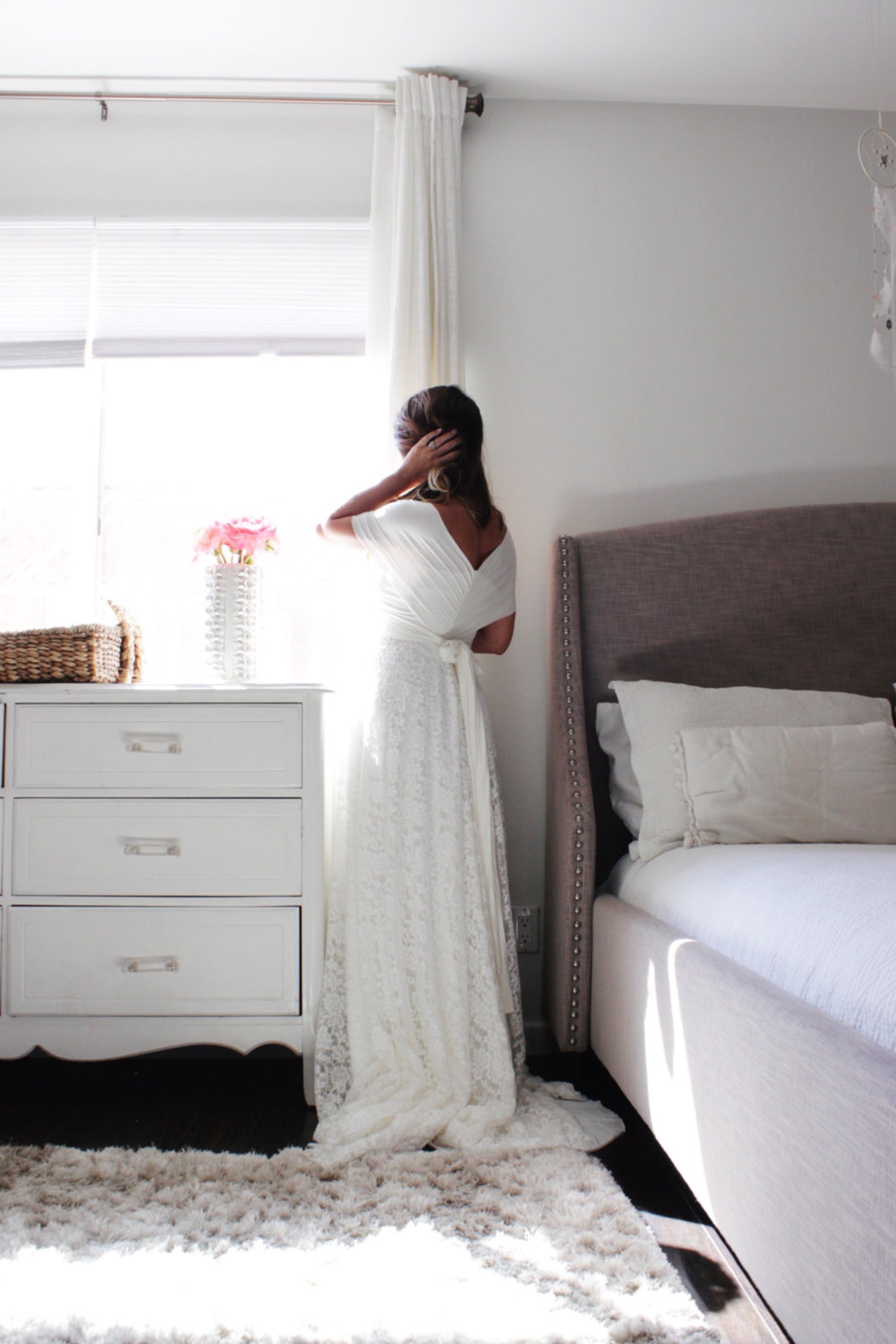 Maternity Dresswedding Dress the Wrap With Lace Etsy