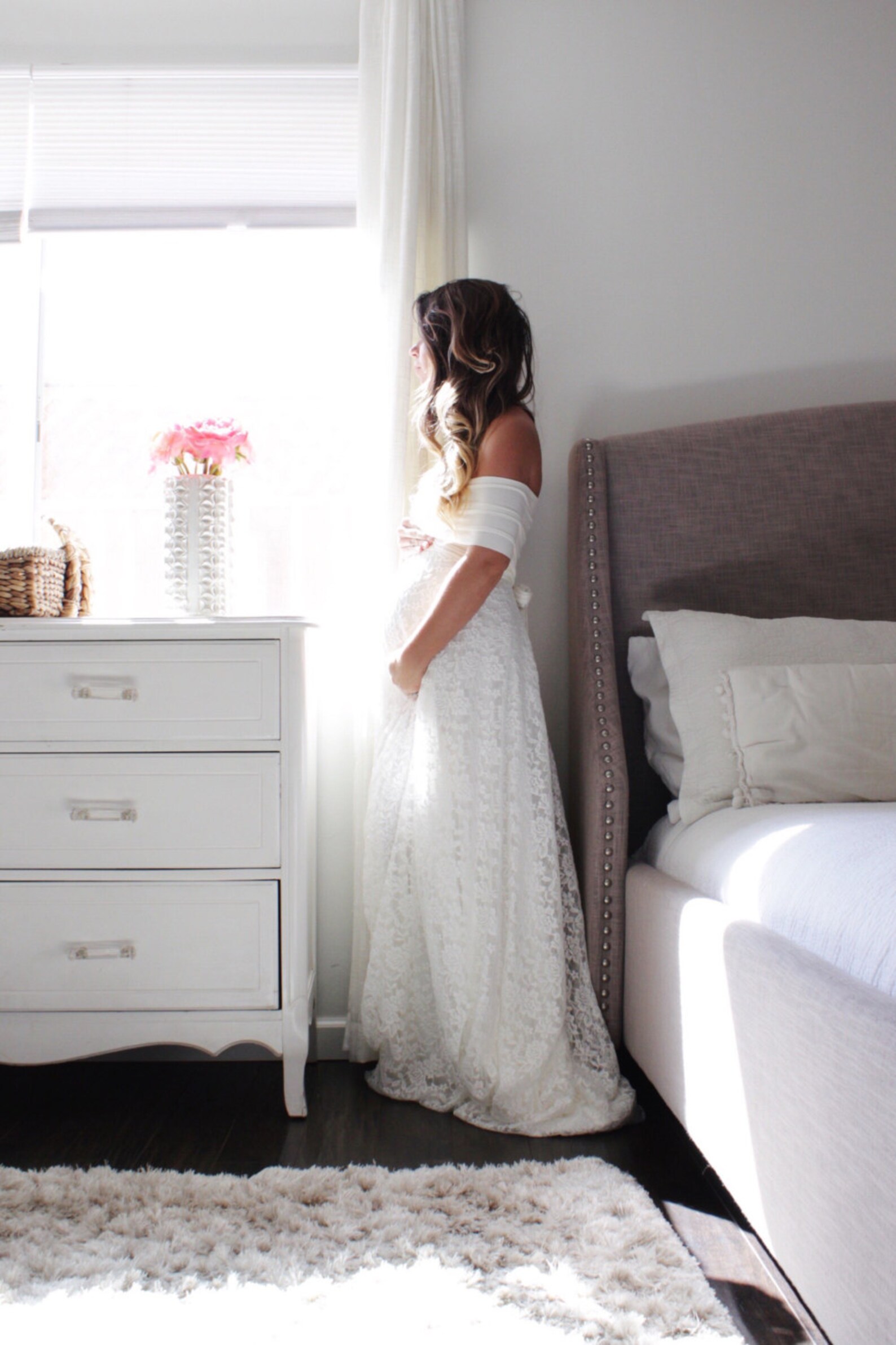 Maternity Dresswedding Dress the Wrap With Lace Etsy