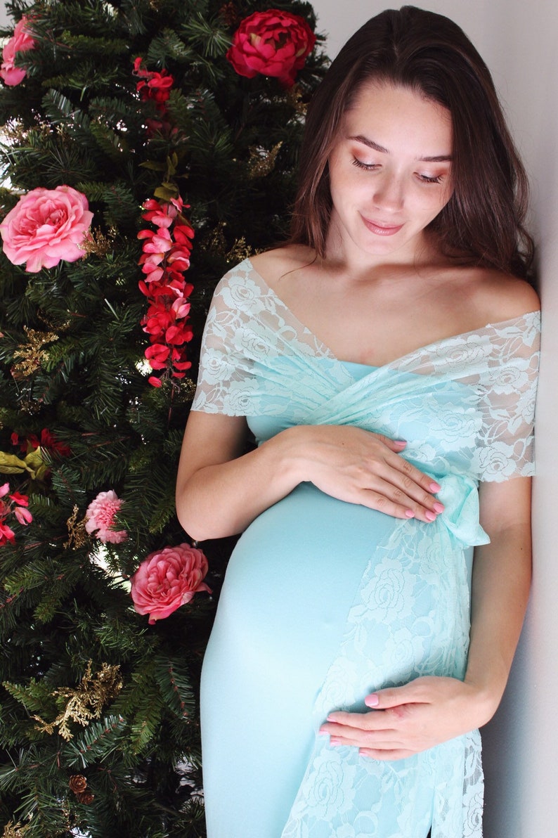Maternity dress for baby shower lace maternity gown fitted Etsy
