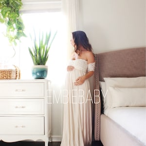 Maternity dress for photo shoot baby shower maternity gown the lace wrap babydoll image 1