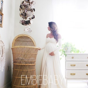 Maternity dress for photo shoot long sleeve maxi dress image 6