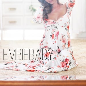 Baby shower dress/ sweetheart Maternity dress for photo shoot babydoll sweetheart with long sleeves image 6