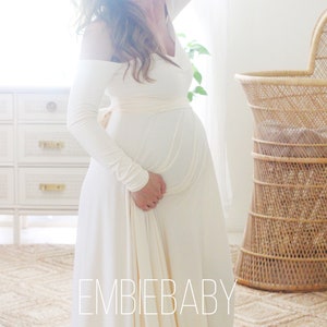 Baby shower dress/ special event/ bohemian Maternity dress for photo shoot/maternity wedding- babydoll sweetheart long sleeve