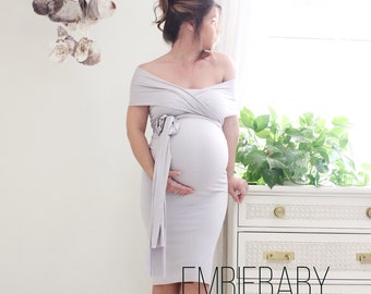 Short Fitted Maternity Dress - The Bodycon Wrap