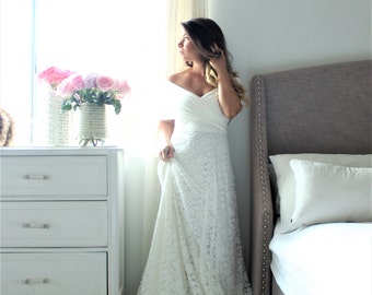 Maternity dress-wedding dress- The Wrap With Lace