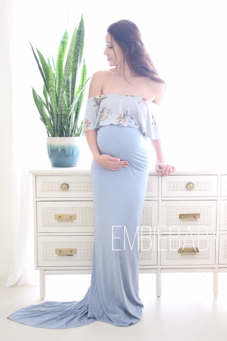 Baby Shower Dressmaternity Dressoff Shoulderslim Fit the Etsy