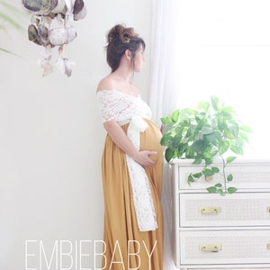 Maternity dress for photo shoot baby shower maternity gown the lace wrap babydoll image 4
