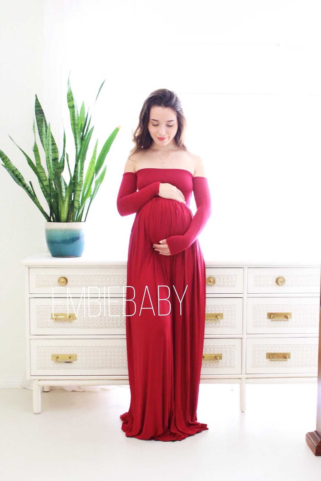 Maternity Dress / Long Sleeve Maternity Gown / Baby Shower Etsy
