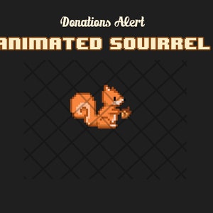 Retro Pixel animated squirrel Twitch donations - Animated follower alert, Twitch