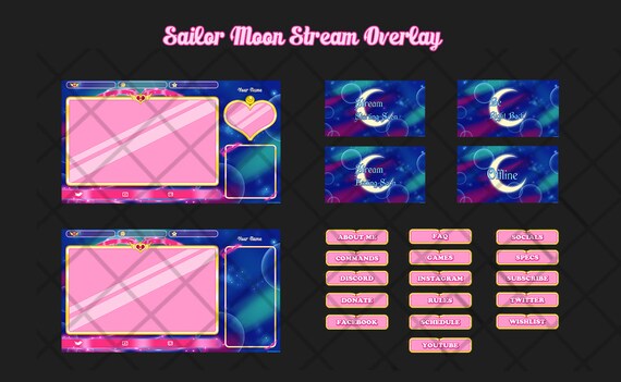 Animated Sailor Moon Twitch Overlay Package Usagi Webcam Etsy Animated Sailor Moon Twitch Overlay Package Usagi Webcam Etsy