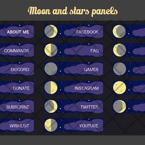 Moon Phases, Twitch Panels, stream, streaming