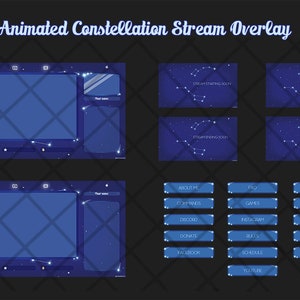 Animated Constellation Twitch Overlay - Webcam Chat Boxes, Stream, streaming