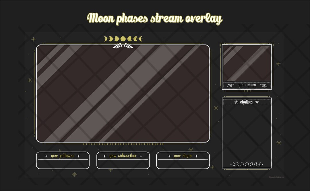 Moon Phases Magic Twitch Overlay - Webcam Chat Boxes, Stream, Streaming ...