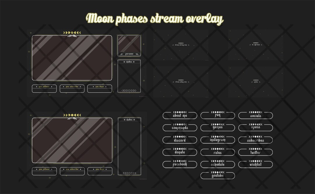 Animated Moon Phases Magic Twitch Overlay - Webcam Chat Boxes, Stream ...