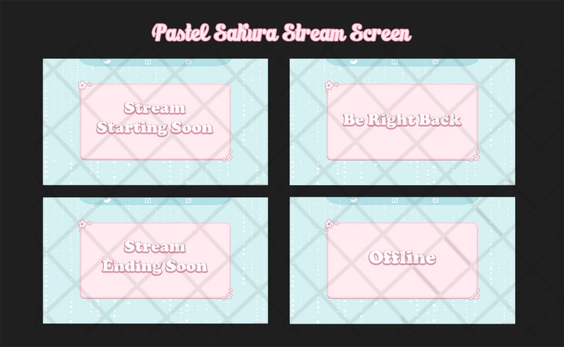streaming Pastel Sakura Twitch Screen Overlay stream