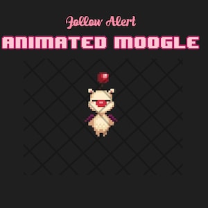 Retro Pixel animated MoogleTwitch alert- Animated alert follower/sub, Twitch