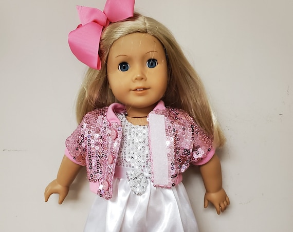 American Girl Fancy Satin dress with Sequins top and Jacket