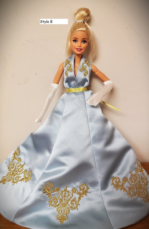 Barbie Doll Realistic Gowns and Dresses.  Blue Collection