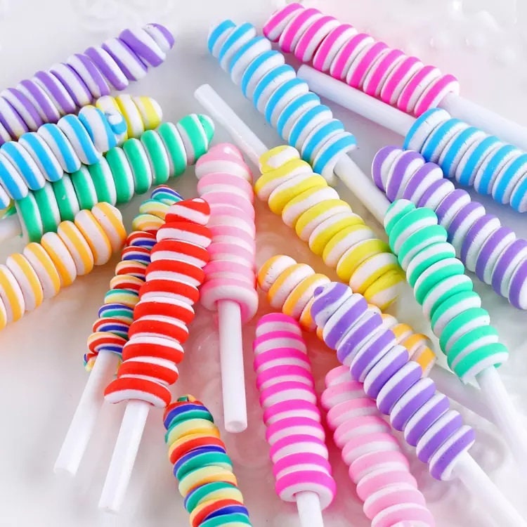 Fake Candy Corn lollipops | fake candy lollipops | fake bake supplies |  resin mini lollipops