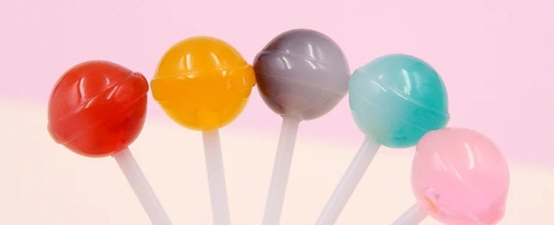 3 Small Pastel Star Fake Candy Sucker Lollipop Cabochons, Kawaii Decoden  Lollipop Cab, #1043