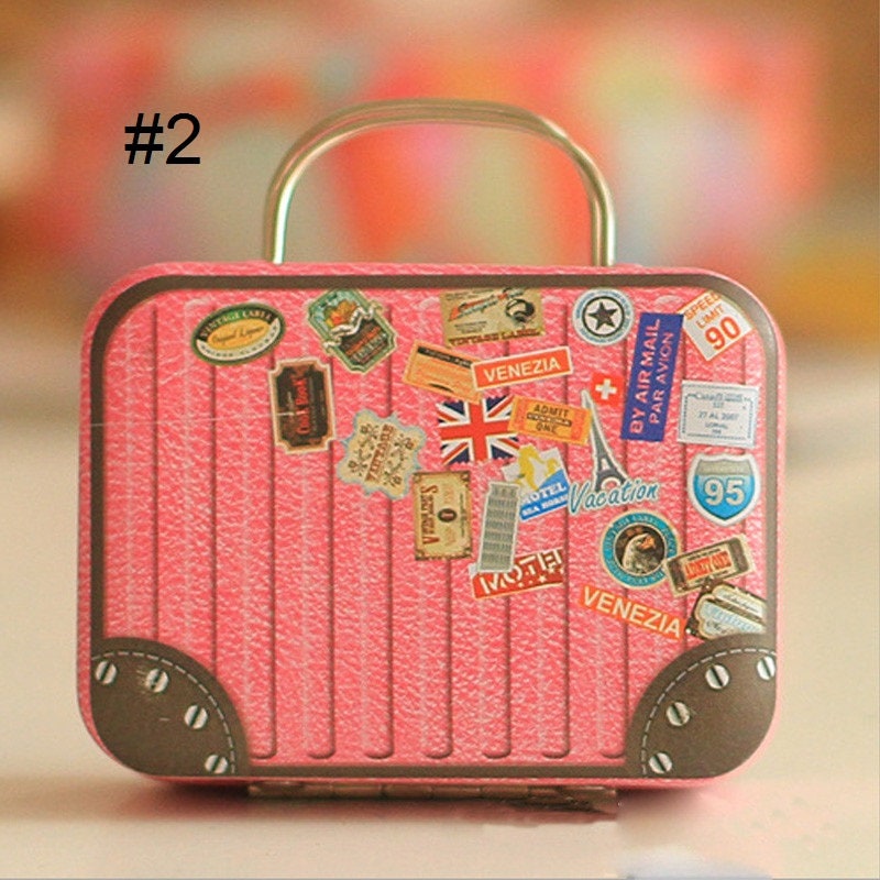 Mini Suitcases for dolls like the American Girl or Wellie Wisher. Vintage  Suitcase Shape Candy Storage Box Wedding Favor Tin Box