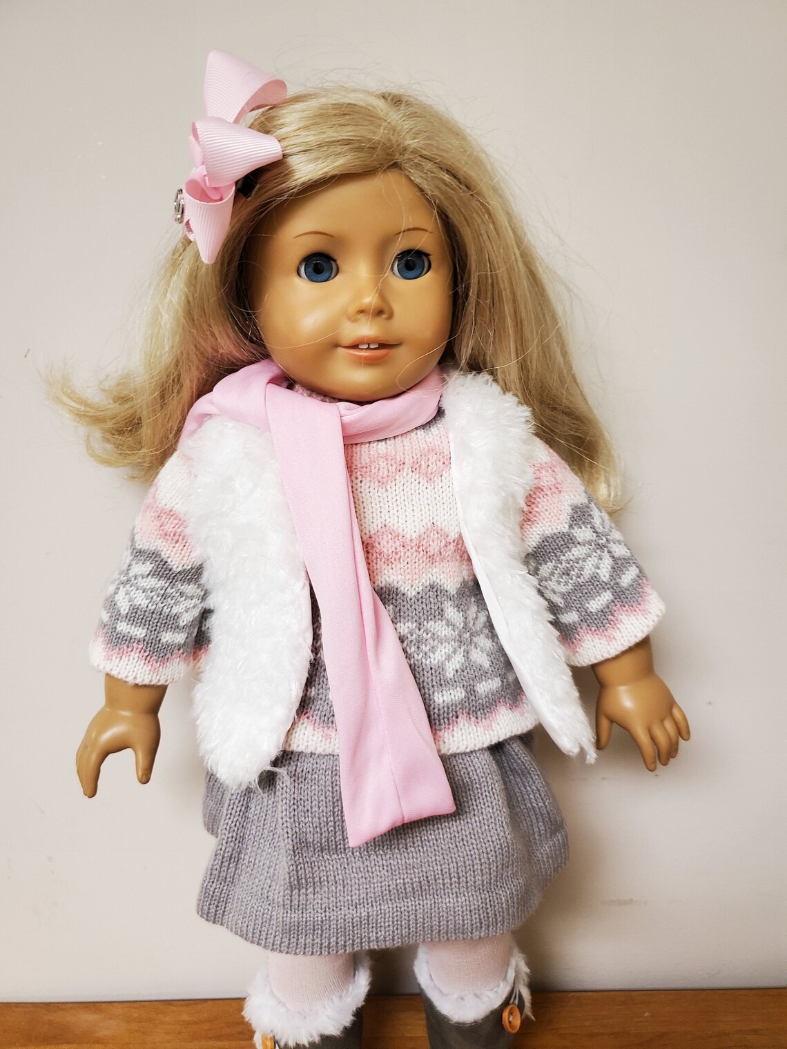 Pink winter Sweater outfit for the American Girl Doll 6 Pieces Etsy