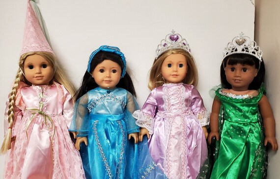 Princess Dresses for any 18 inch doll. 5 Different colors.