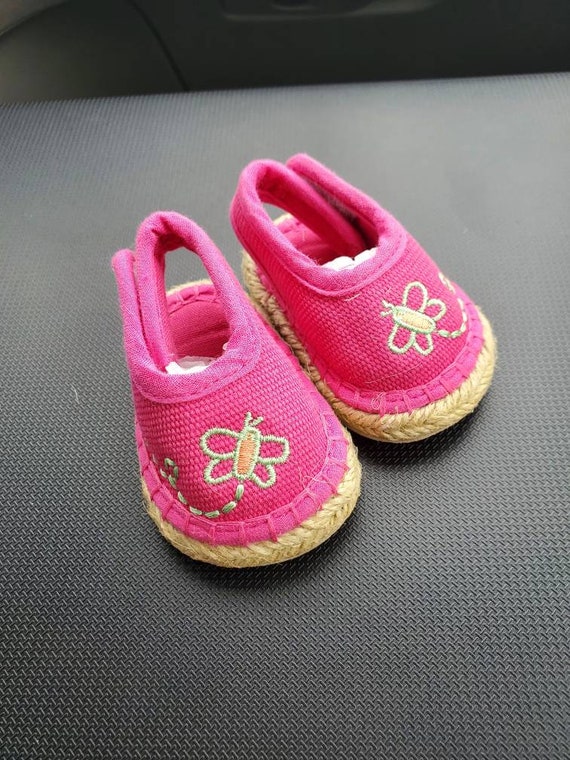 American Girl or bitty baby doll Butterfly Cloth shoes. GirlShoes/Girl Doll Accessories/18 inch Doll