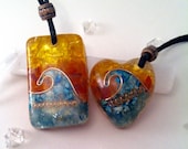 Matching Orgone Wave Pedants, Orgone Ocean Necklace, Reiki Energy, Gift for Couples, Wave Pendant, Chakra Stones, Orgone Jewelry