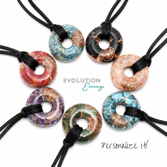 Customizable Small Donut Orgone Pendant | Reiki Infused EMF Protection Necklace for Kids & Adults