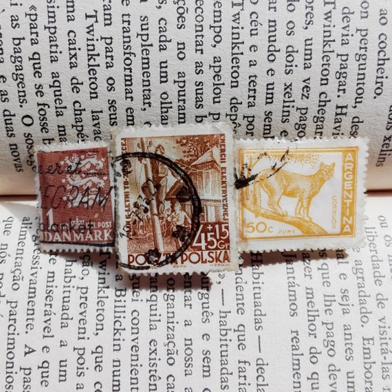 Vintage Mail Stamps Resin Hair Clip Barrette Etsy