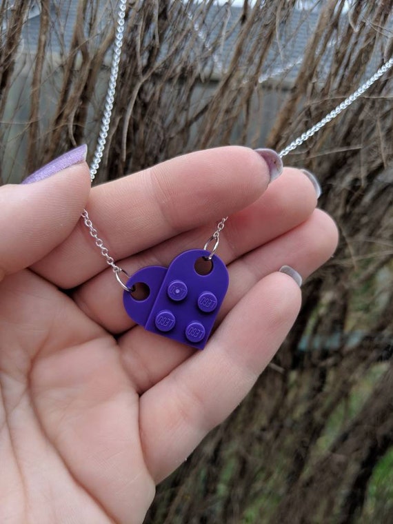 Purple Lego Heart Necklace - Etsy Denmark