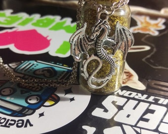 Gold dragon bottle charm