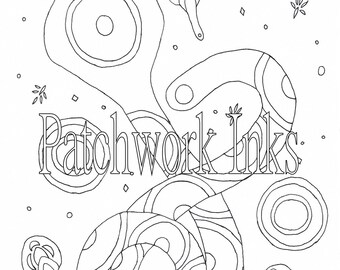 art nouveau snake, sea of leaves, art deco snake