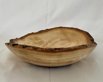 Stunning wooden natural edge rustic wood bowl unique wooden accent bowl Australian made handmade hand turned wooden serving bowl