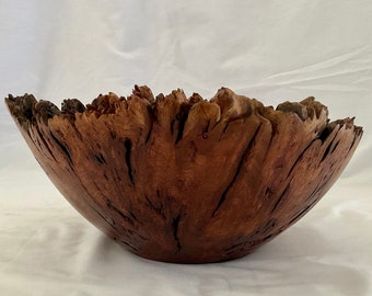 Very rare Australian Red Cedar burl bowl, unique unusual wedding gift or present for any occasion. Artisan wooden bowl display piece