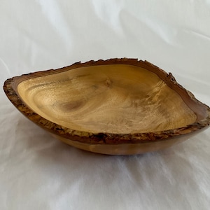Borde natural de madera rústico tazón de madera único acento de madera tazón australiano hecho a mano hecho a mano torneado tazón de madera para servir