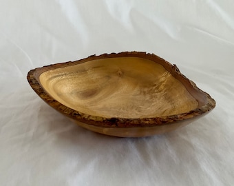 Wooden natural edge rustic wood bowl unique wooden accent bowl Australian made handmade hand turned wooden serving bowl