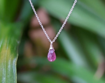 Dark Pink Red Umba Ruby Necklace