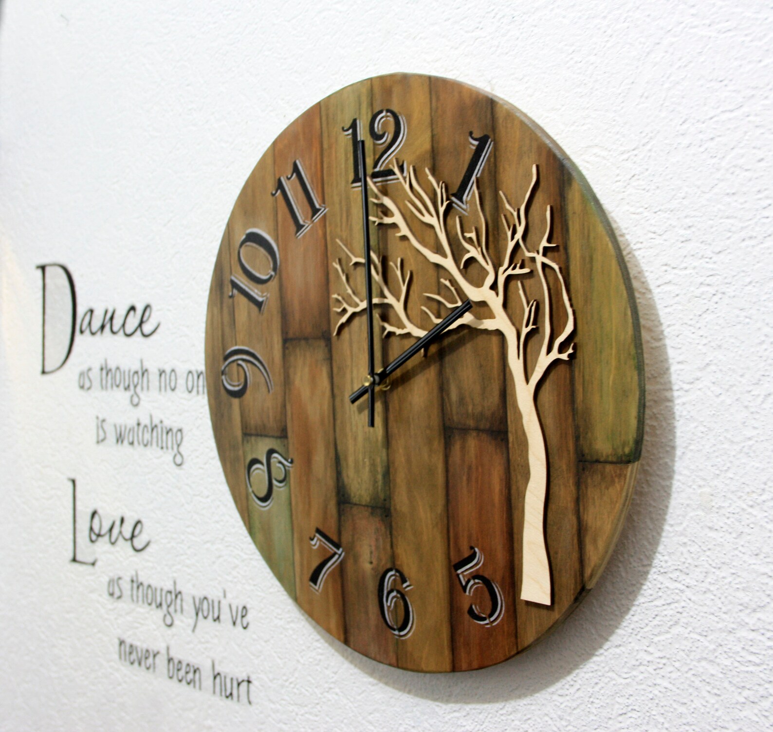 16/39cm Large wall clock Personalized Rustic Clock Wall Etsy