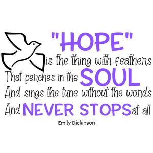 Hope Is The Thing With Feathers PNG, Emily Dickinson Poem Quote Instant Download, Dove Hope Soul clipart design PNG File